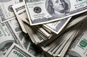 Stack of one hundred dollars notes